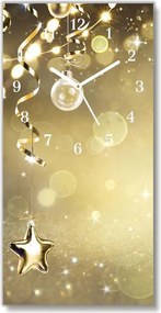Zegar ścienny Złote Bombki Święta Dekoracje