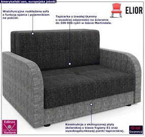 Sofa rozkładana grafit + szary - Oves 4X