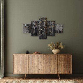 Obraz - Gałązki wierzby na czarnym tle (125x70 cm)