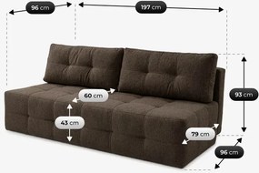 Sofa z Funkcją Spania MORANA Mocca Boucle Nowoczesna