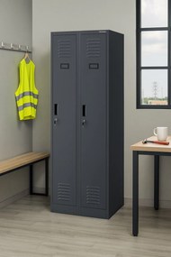 Dwudrzwiowa szafa BHP wąska 60x50x180 cm Kacper 2, antracyt