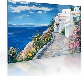 Obraz na szkle - Uliczka nad morzem (70x50 cm)