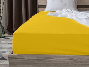 PrzytulneMieszkanie.pl Jersey prześcieradło EXCLUSIVE musztardowe 200 x 220 cm