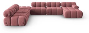 Różowa aksamitna sofa 379 cm Bellis – Micadoni Home
