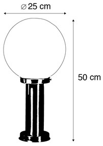 Zewnetrzna Nowoczesna latarnia zewnętrzna stal nierdzewna stal nierdzewna 50 cm - Sfera Nowoczesny Oswietlenie zewnetrzne