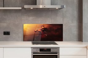 Szklany Panel Tancerze w Deszczu i Dymie