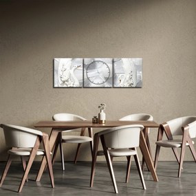 Obraz - Złoty łabędź na wodzie (z zegarem) (90x30 cm)
