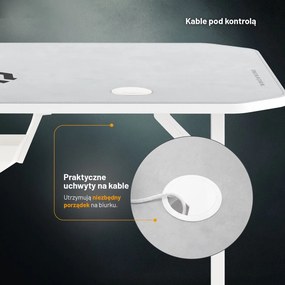 Biurko gamingowe białe Diablo X-Mate, 140 × 60 cm