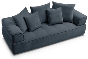 Ciemnoniebieska sofa z tkaniny szenilowej 237 cm Whesley – Bobochic Paris