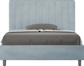 Łóżko bez stelaża tapicerowane 120x200 microfibra błękitny Agueda