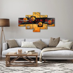Abstrakcyjny obraz - Planety (125x70 cm)