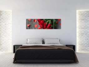Obraz - bukiet róż (170x50 cm)
