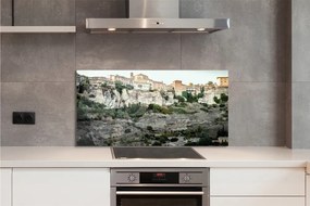 Szkło do Kuchni na Ścianę Górska Panorama Hiszpańskiego Miasta