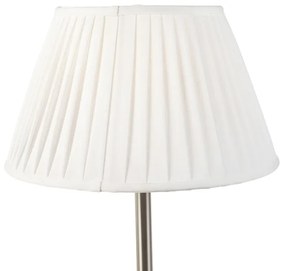 Lampa stołowa czarna klosz plisowany biały 35cm - Simplo klasyczny/Antyczny Oswietlenie wewnetrzne