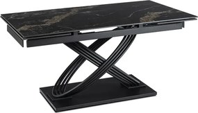 Stół Rozkładany Prostokątny IBIZA 160-240 cm Ceramiczny Czarny Marmur do Jadalni Nowoczesny