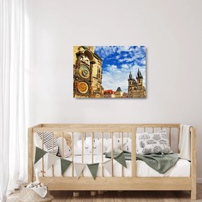 Obraz na szkle - Praski zegar astronomiczny (70x50 cm)