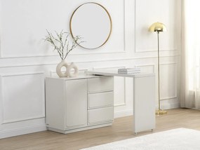 Toaletka z obrotowym blatem - 3 szuflady i 1 szafka - MDF - Beżowy - VELANTO