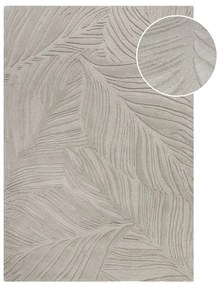 Jasnoszary wełniany dywan 200x290 cm Lino Leaf – Flair Rugs