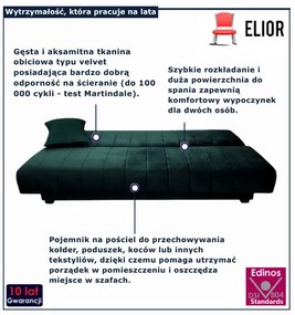 Zielona stylowa kanapa welurowa G9-S38