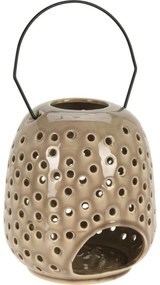 Latarnia ceramiczna Dots szary, 15 x 23 cm