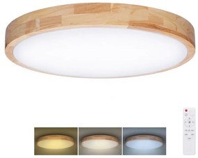 Solight WO8009- Oświetlenie ściemnialne LED SOLID OAK LED/48W/230V 3000-6500K śr. 39 cm + pilot