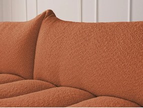 Pomarańczowy narożnik z materiału bouclé (lewostronny/z szezlongiem) Azra – Bobochic Paris