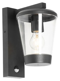 Zewnetrzna Lampa ścienna zewnętrzna czarna IP44 z czujnikiem ruchu - Joren Nowoczesny Oswietlenie zewnetrzne