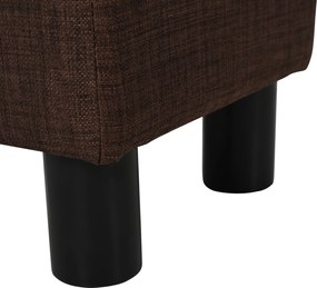 HOMCOM Pufa Elegancka Materiałowa jako Podnóżek w Kolorze Brązowym 40x30x24cm | Aosom PL