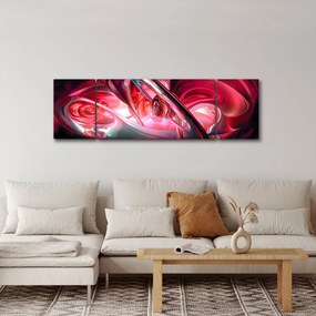 Obraz czerwonych fraktali (170x50 cm)