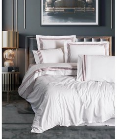 Biała pościel jednoosobowa z bawełny renforcé 140x200 cm Red Heritage Lines – Mila Home Luxury