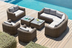Rattanowy zestaw modułowy BORNEO LUXURY dla 9 osób (brązowy)