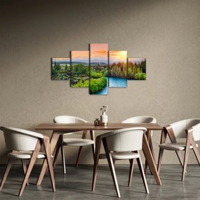 Obraz - Leśny krajobraz górski (125x70 cm)