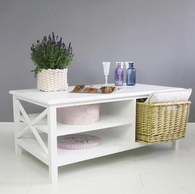 Stolik kawowy, matowa biel