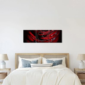 Obraz - Detal róży (z zegarem) (90x30 cm)