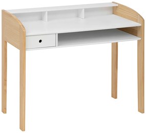 Biurko dziecięce w skandynawskim stylu, nogi z drewna z recyklingu, 100 x 52 x 85 cm