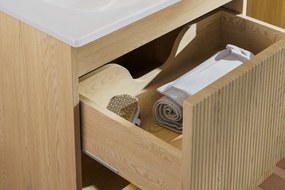 Szafka pod umywalkę nablatową NORDIC CREMONA 2S 80cm dąb cremona z blatem COMAD
