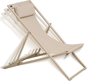 Beżowy metalowy leżak ogrodowy Curtis – House Nordic