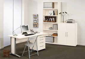 Regał biurowy z drzwiami Prima 2 biały