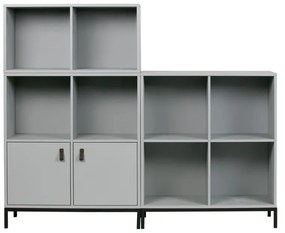 Szary regał modułowy z litego drewna sosnowego 81x81 cm Vt – vtwonen