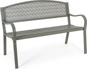 Metalowa ławka ogrodowa w kolorze khaki Lizette – Bizzotto