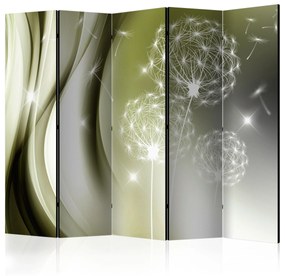 Parawan akustyczny Kwiaty 225x172 cm 5-częściowy biały ARTGEIST B