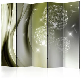 Parawan jednostronny Kwiaty 225x172 cm 5-częściowy biały ARTGEIST B