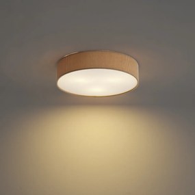 Nowoczesna lampa sufitowa taupe z aksamitnym abażurem 46 cm 3-źródła światła - Luz