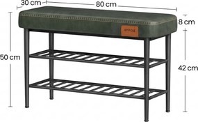 Ławka z szafką na buty EKHO 80x30 cm, zielona