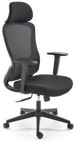 Czarny ergonomiczny obrotowy fotel z funkcją multiblock i z zagłówkiem D0-W42