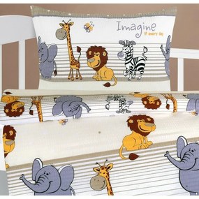 Bellatex Baby pościel z krepy Agata Safari beżowy, 90 x 135 cm, 45 x 60 cm