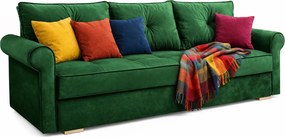 Rozkładana kanapa z funkcją spania butelkowa zieleń N1-K10