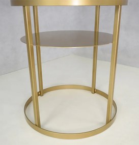 Okrągły stolik kawowy glamour dąb lancelot + złoty S1-T19
