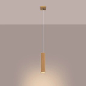 Lampa wisząca KARBON 1 złota ryflowana SOLLUX  LIGHTING
