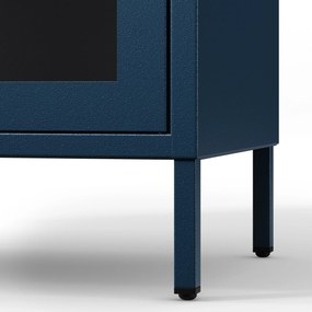 Witryna szklana do salonu wąska granatowa Modern LUIGI 500 x 1800 x 350 mm